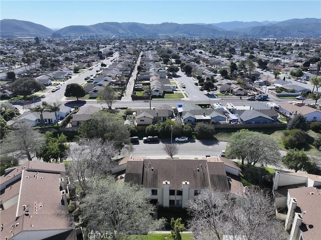 aerial view featuring a mountain view