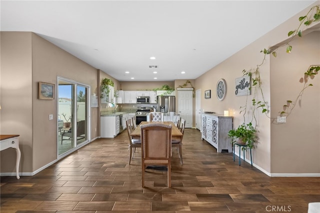 dining area with sink