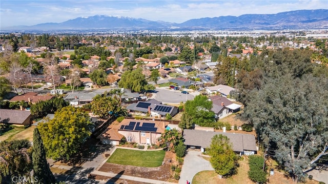 1320 W Fern Ave, Redlands, CA 92373 - drone / aerial view featuring a mountain view and a residential view