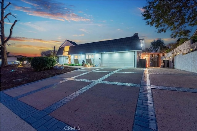 view of front of house featuring a garage