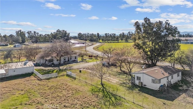 aerial view featuring a rural view