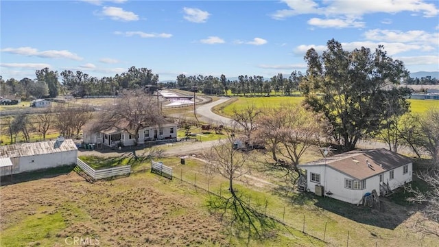bird's eye view with a rural view