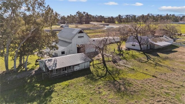 aerial view featuring a rural view