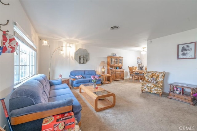 view of carpeted living room