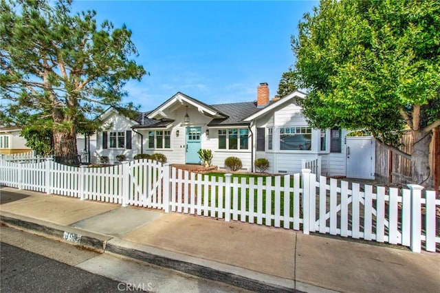 view of single story home