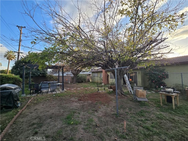 view of yard with fence