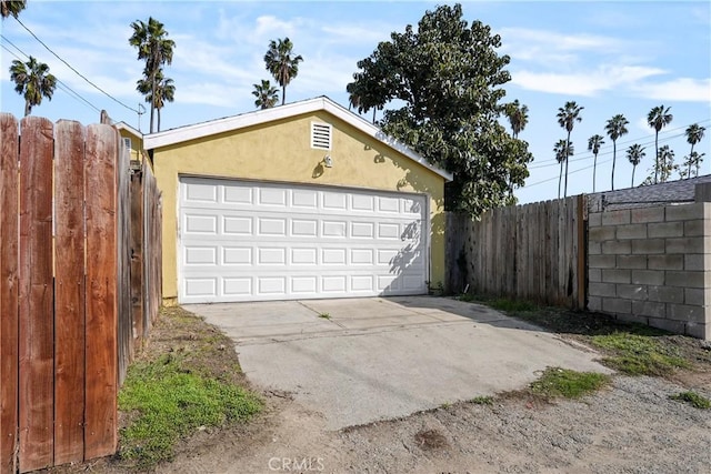 view of garage