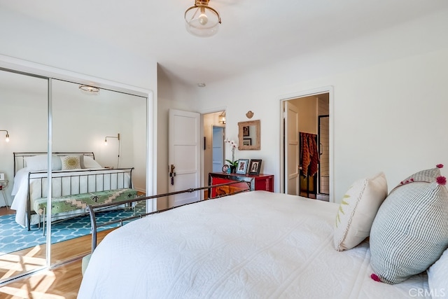 bedroom featuring hardwood / wood-style flooring