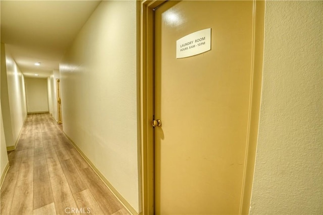 hall featuring light hardwood / wood-style floors