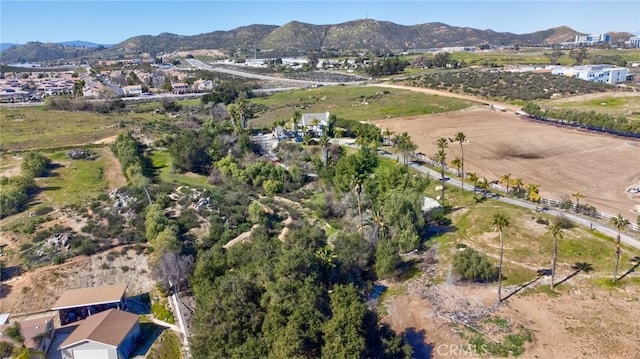 aerial view with a mountain view