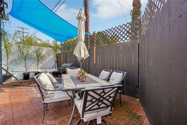 view of patio with grilling area