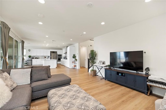 living room featuring light hardwood / wood-style floors