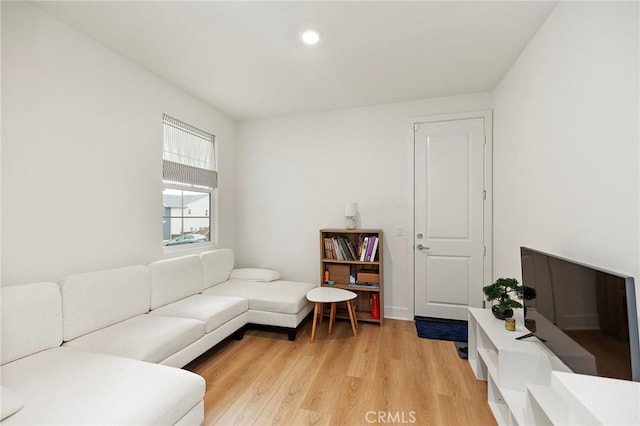 living room with light wood-type flooring