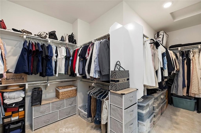 spacious closet featuring carpet