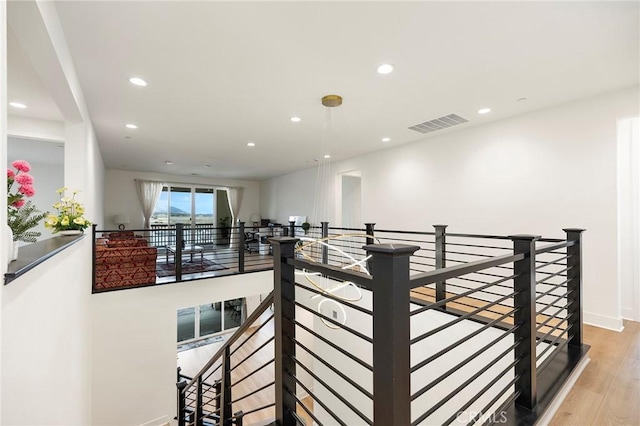 hall featuring light wood-type flooring