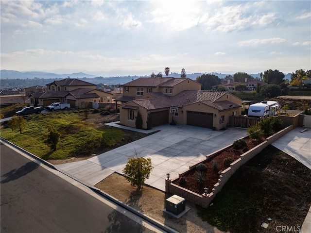 view of front of home featuring a mountain view