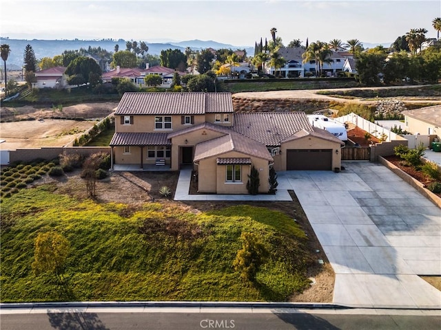 bird's eye view featuring a mountain view