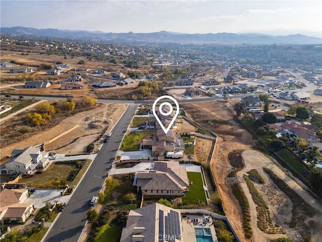 aerial view with a mountain view