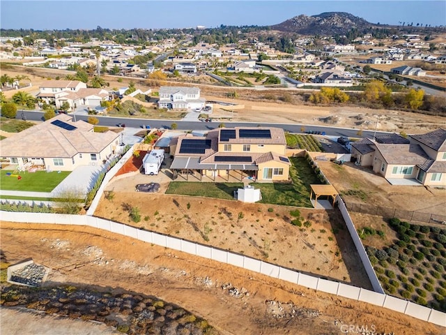 aerial view with a mountain view