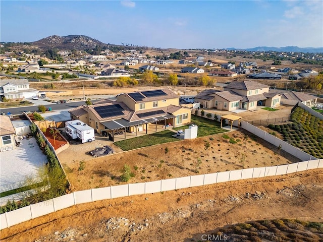 bird's eye view with a mountain view