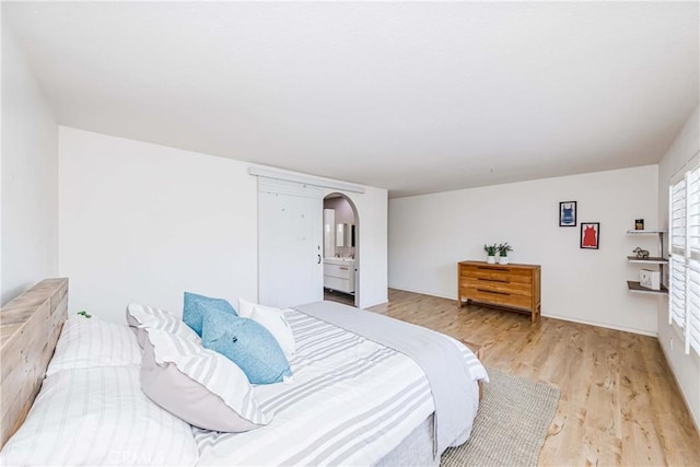 bedroom featuring light hardwood / wood-style flooring