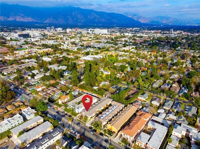 aerial view featuring a mountain view