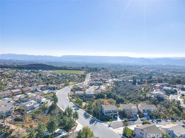 bird's eye view featuring a mountain view