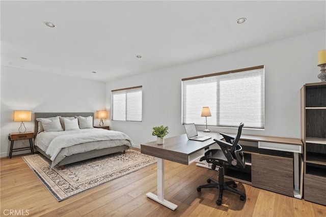 bedroom featuring light hardwood / wood-style flooring