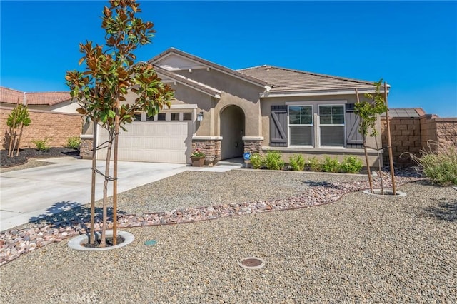 view of front of house with a garage