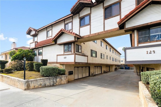 view of property with a garage