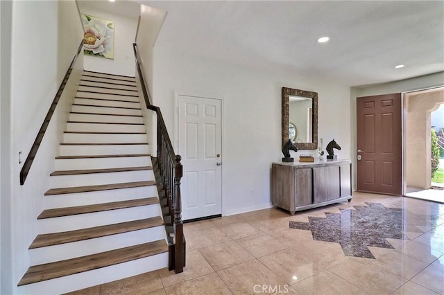 view of tiled entrance foyer