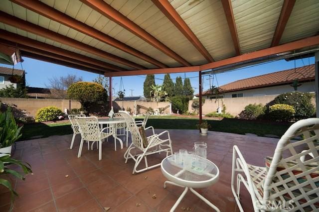 view of patio featuring outdoor dining space