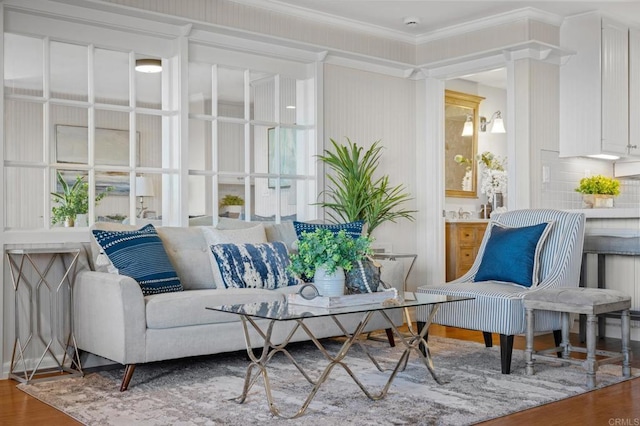 1562 Camino Del Mar Unit 440, Del Mar, CA 92014 - sitting room featuring ornamental molding and wood finished floors