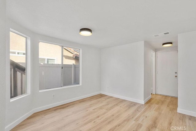 empty room featuring light hardwood / wood-style flooring