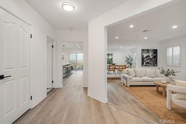 interior space with plenty of natural light and light wood-type flooring