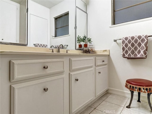 bathroom featuring vanity and tile patterned floors