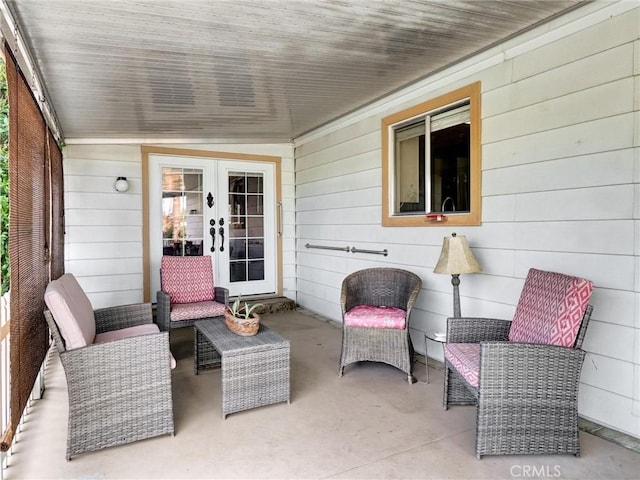 view of patio / terrace featuring french doors