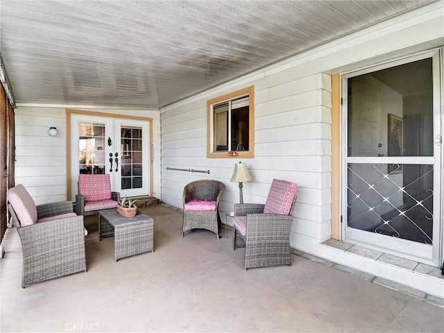 view of patio with french doors