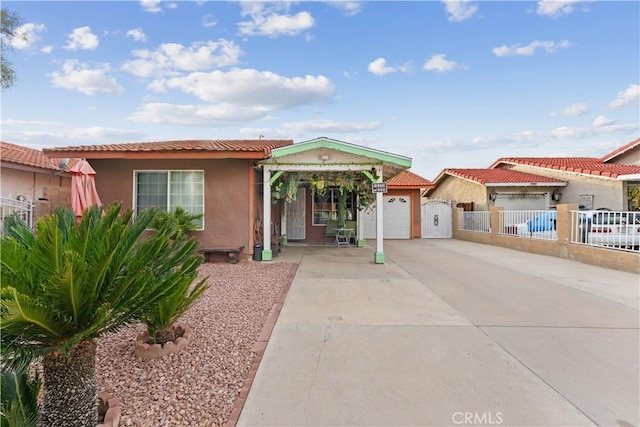 view of front facade with a garage