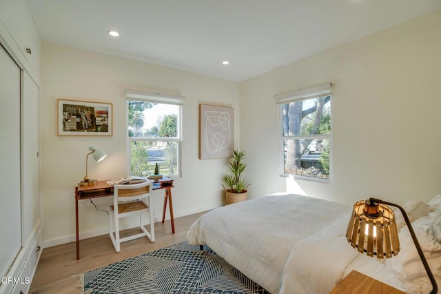 bedroom featuring wood-type flooring