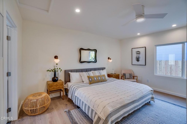 bedroom featuring light hardwood / wood-style floors