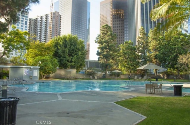 view of pool with a patio