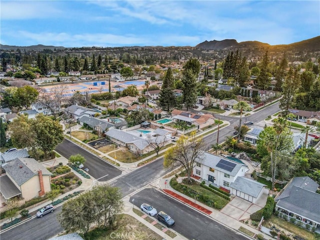 aerial view featuring a mountain view