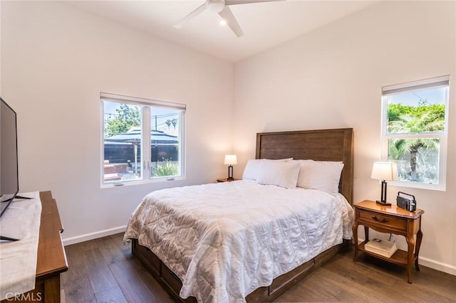 5333 Hartwick St, Los Angeles, CA 90041 - bedroom with multiple windows, wood finished floors, and a ceiling fan