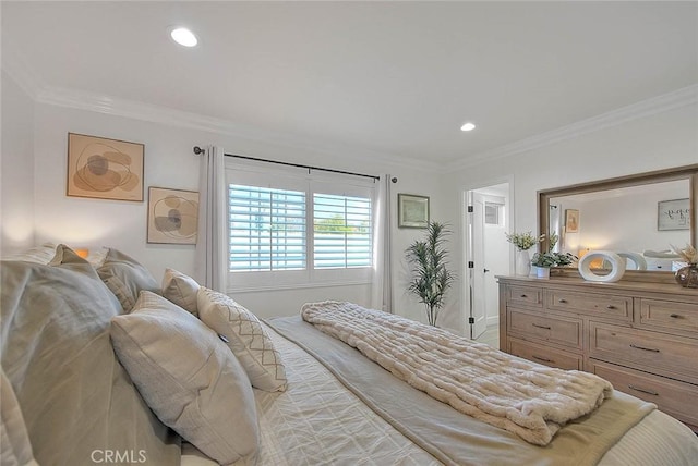 bedroom featuring ornamental molding