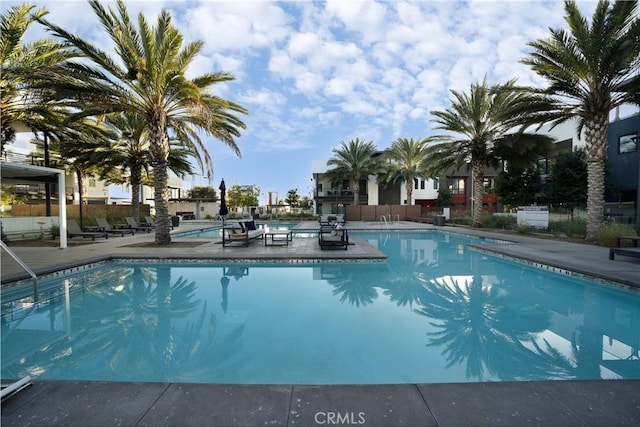 view of pool featuring a patio area