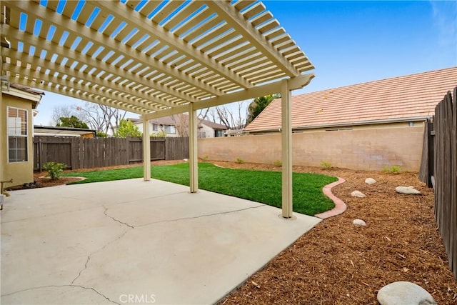 view of patio with a pergola