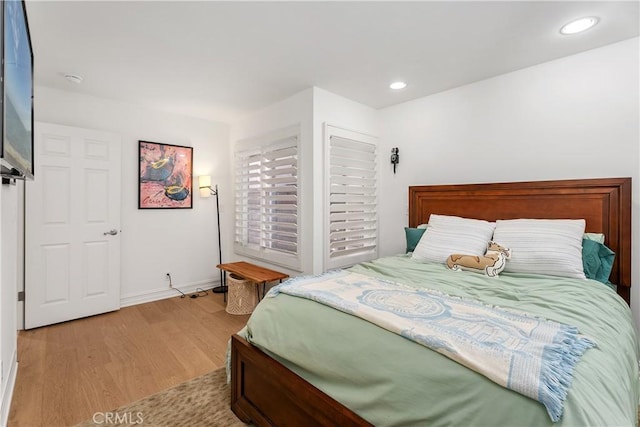 bedroom featuring light hardwood / wood-style flooring