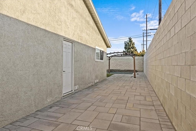 view of patio with a pergola