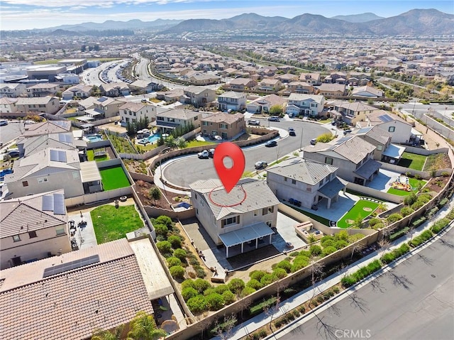 bird's eye view featuring a mountain view